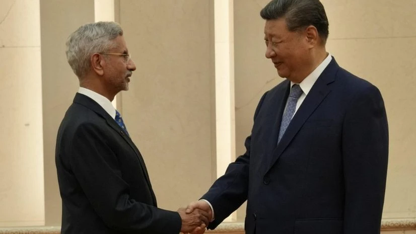 S Jaishankar shaking hands with Xi Jinping S Jaishankar shaking hands with Xi Jinping