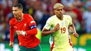 Lamine Yamal and Cristiano Ronaldo Lamine Yamal and Cristiano Ronaldo