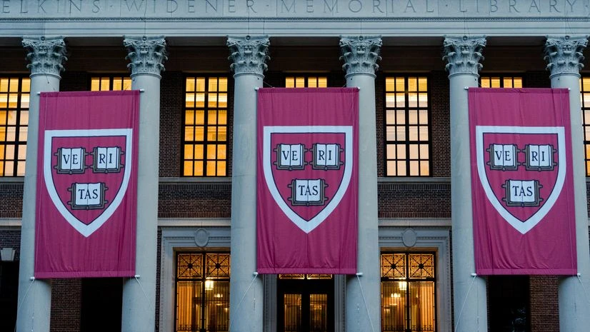 Banners on the Harry Elkins Widener Memorial Library at the Harvard University campus in Cambridge Banners on the Harry Elkins Widener Memorial Library at the Harvard University campus in Cambridge