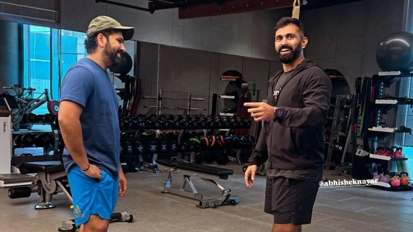 Rohit Sharma and Abhishek Nayar Rohit Sharma and Abhishek Nayar