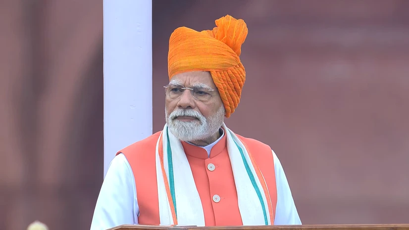 PM Modi, Narendra Modi, Independence Day, Red Fort, Indian flag Prime Minister Narendra Modi delivers India's 79th Independence Day speech at the Red Fort on (Photo: PIB)