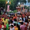 Jaipur: People take part in a traditional procession as part of Janmashtmi festival celebration, in Jaipur, Sunday, Aug. 18, 2025.