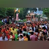 Jaipur: People take part in a traditional procession as part of Janmashtmi festival celebration, in Jaipur, Sunday, Aug. 18, 2025. Jaipur: People take part in a traditional procession as part of Janmashtmi festival celebration, in Jaipur, Sunday, Aug. 18, 2025.
