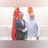 PM Narendra Modi with Chinese Foreign Minister Wang Yi during their meeting in New Delhi