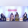 Vaishali Nigam Sinha (Co-Founder, ReNew), Prashant Choubey (President, Avaada Group), and Gauri Singh [Deputy Director General, International Renewable Energy Agency (IRENA)] speak at Business Standard Infrastructure Summit