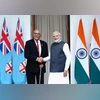 India to gift 12 agricultural drones, two mobile soild testing labs to Fiji PM Modi with Fiji PM Rabuka