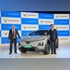 VinFast EV India launch VinFast Asia CEO Pham Sanh Chau (R) and Vincent John Pendlebury, chief engineer VF6 and VF7, unveiled the all-new VinFast VF6 on Saturday