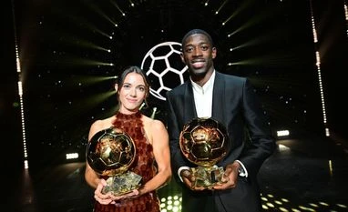 Ousmane Dembele crowned Ballon d'Or winner as PSG dominate award night Aitana Bonmati (Women's Ballon d'Or winner) and Ousmane Dembele (Winner of Men's Ballon d'Or)