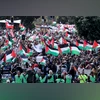 Pro-Palestine protesters march in Auckland on Sept. 13