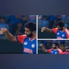 Jasprit Bumrah plane crash gesture after taking Haris Rauff's wicket