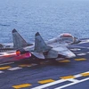 A fighter jet of the Indian Navy is ready to take off from the deck of an aircraft carrier (Photo: Indian Navy)