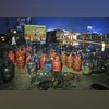 Over 40 LPG cylinders explode after road crash on Jaipur-Ajmer highway Jaipur: Charred LPG cylinders placed at the site after a truck carrying the cylinders caught fire following a collision with a tanker on the Jaipur-Ajmer highway, early Wednesday, Oct 8, 2025. (PTI Photo)