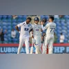 West Indies' Jayden Seales , Yashasvi Jaiswal and Shubman Gill (C) on Day 1 of the 2nd Test match between India and West Indies at the Arun Jaitley Stadium, Delhi. Photo CREIMAS for BCCI West Indies' Jayden Seales , Yashasvi Jaiswal and Shubman Gill (C) on Day 1 of the 2nd Test match between India and West Indies at the Arun Jaitley Stadium, Delhi. Photo CREIMAS for BCCI
