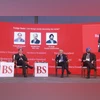 Foreign bank CEOs K Balasubramanian, CEO Citi India (left), Hitendra Dave, CEO, HSBC India (middle), and PD Singh, CEO, India & S Asia, Standard Chartered Bank (right) at the BFSI summit in Mumbai