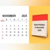 Bank holidays in November 2025 Bank holidays in November 2025