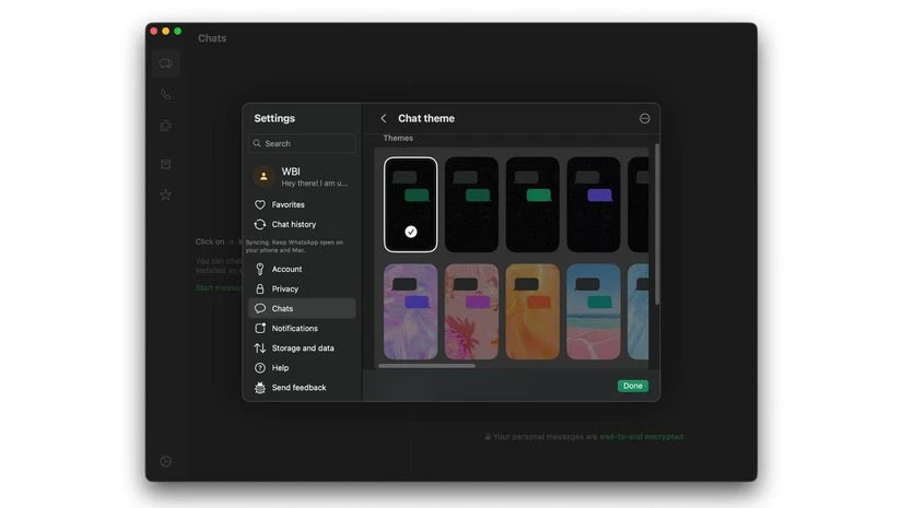 WhatsApp's new Chat Theme option for Mac WhatsApp's new Chat Theme option for Mac