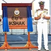 Chief of Naval Staff Admiral Dinesh Kumar Tripathi commissions INS Ikshak, third indigenous survey vessel of Indian Navy, at Kochi Naval Base, Thursday, November 6 (Photo: PTI)