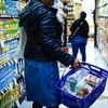 Shoppers inside a grocery store in the Bronx borough of New York