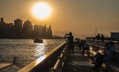 Asian economy, Asia, sea, sunset, ship, water, tarvel, tourism Asian economy, Asia, sea, sunset, ship, water, tarvel, tourism