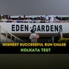 What is highest successful run chase, lowest defended total in Kolkata Test What is highest successful run chase, lowest defended total in Kolkata Test