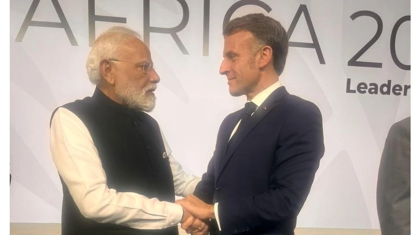 Macron, PM Modi Macron, PM Modi