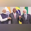 India's message clear, trade should be trusted: PM Narendra Modi at G20 PM Narendra Modi with South African President Cyril Ramaphosa (centre) and Brazilian President Luiz Inacio Lulada Silva at the IBSA meeting Photo: PTI