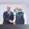 Prime Minister Narendra Modi with his Canadian counterpart  Mark Carney, on the sidelines of the G20 Summit in Johannesburg