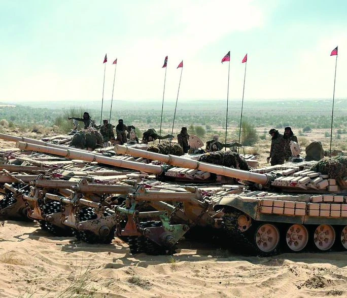 T-72 tanks featured at the Exercise Maru Jwala conducted in Jaisalmer on November 12, 2025 (Photo: PTI) T-72 tanks featured at the Exercise Maru Jwala conducted in Jaisalmer on November 12, 2025 (Photo: PTI)