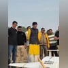 Delhivery demonstrated autonomous VTOL drone in Deoria, UP, in the presence of MP Shashank Mani. A 12 km medical delivery completed in just 12 minutes by air vs 40 minutes by road — proving the power of advanced drone logistics.(Photo: X/@delhivery)