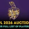 KKR full list of players IPL 2026 Auction