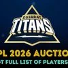 Gujarat Titans full list of players IPL 2026 Auction