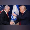 Trump points his finger towards Israeli PM Netanyahu as they shake hands during a press conference after meeting at Trump's Mar-a-Lago club in Palm Beach | REUTERS Trump points his finger towards Israeli PM Netanyahu as they shake hands during a press conference after meeting at Trump's Mar-a-Lago club in Palm Beach | REUTERS