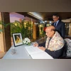 Rajnath signs condolence for Khaleda Zia at Bangladesh High Commission Rajnath signs condolence for Khaleda Zia