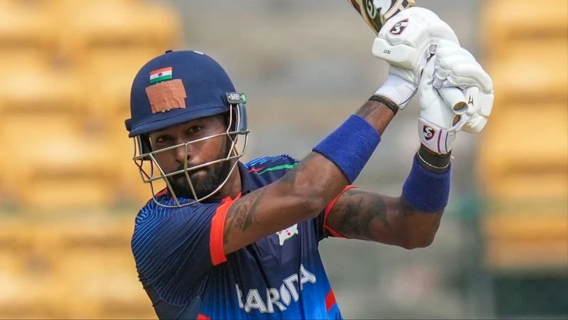 Hardik Pandya hit 5 sixes in an over during the Vijay Hazare Trophy Hardik Pandya hit 5 sixes in an over during the Vijay Hazare Trophy