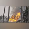 ONGC gas well fire A leak at an Oil and Natural Gas Corporation (ONGC) gas well in Andhra Pradesh triggered a massive fire on Monday, leading to the evacuation of two villages within a four kilometre radius.