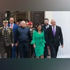 Venezuela's Defence Minister Vladimir Padrino Lopez, Interior Minister Diosdado Cabello, interim President Delcy Rodriguez, Nicolas Maduro Guerra, son of ousted president Nicolas Maduro | Reuters