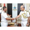 Vice Admiral Tarun Sobti (right), Deputy Chief of the Naval Staff, Indian Navy, with Major General Ibrahim Hilmy, Chief of Defence Force, Maldives National Defence Force on an official visit to the Maldives in December 2025 (Photo: Indian Navy)