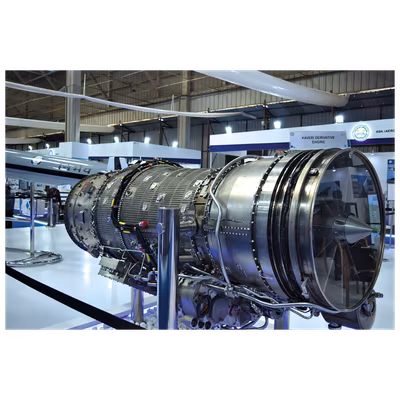 High-thrust plans A Kaveri derivate engine at the Aero India show in Bengaluru in February 2021 (Photo: Shutterstock)
