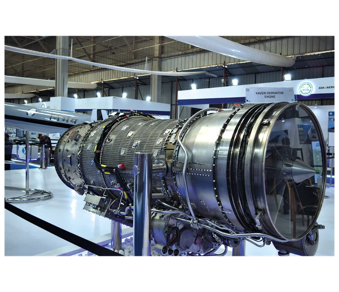 A Kaveri derivate engine at the Aero India show in Bengaluru in February 2021 (Photo: Shutterstock) A Kaveri derivate engine at the Aero India show in Bengaluru in February 2021 (Photo: Shutterstock)