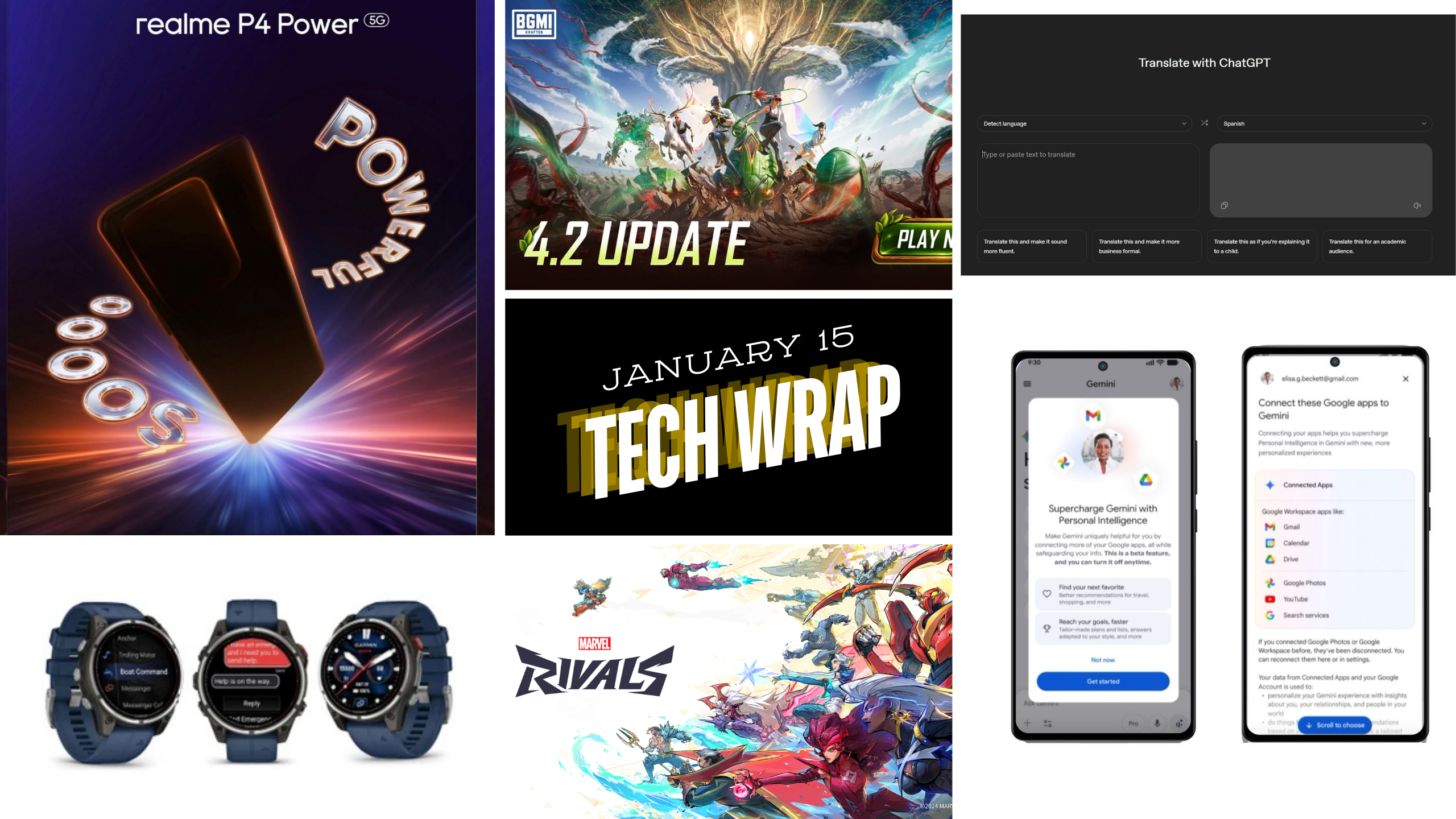 டெக் ராப் ஜனவரி 15: ஜெமினி தனிப்பட்ட நுண்ணறிவு, பிஜிஎம்ஐ, சாட் ஜிபிடி மொழிபெயர்ப்பு