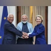 Modi with EU leaders Modi with EU leaders