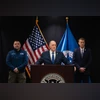 Marcos Charles, executive associate director of ICE Enforcement and Removal Operations, from left, Tom Homan, White House border czar, and Rodney Scott, commissioner of US Customs and Border Protection (CBP)