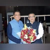 Commerce and Industry Minister Piyush Goyal meets NSE CEO Ashish Kumar Chauhan. Commerce and Industry Minister Piyush Goyal meets NSE CEO Ashish Kumar Chauhan.