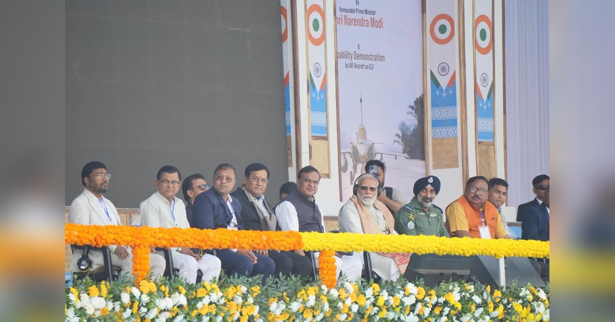 PM makes historic landing at Northeasts first ELF, witnesses IAF airshow