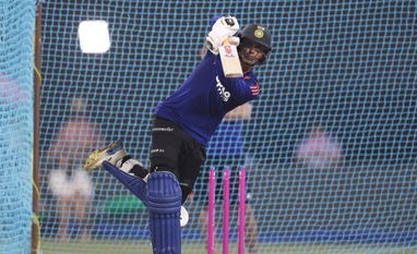 Abhishek Sharma practicing ahead of T20 World Cup game between India vs Pakistan Abhishek Sharma practicing ahead of T20 World Cup game between India vs Pakistan