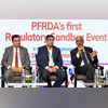 L to R - Sumit Mohindra, CEO, ICICI PFM, Rajesh Rai, Chairman ICICI PFM Board and S Ramann, Chairman, PFRDA at the PFRDA launch of “ICICI PF NPS Swasthya Equity Plus ” by ICICI Prudential Pension Funds Management Company Limited in Mumbai (Photo: Kam L to R - Sumit Mohindra, CEO, ICICI PFM, Rajesh Rai, Chairman ICICI PFM Board and S Ramann, Chairman, PFRDA at the PFRDA launch of “ICICI PF NPS Swasthya Equity Plus ” by ICICI Prudential Pension Funds Management Company Limited in Mumbai (Photo: Kam