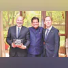 Union Commerce and Industry Minister Piyush Goyal (centre), with US Secretary of Commerce Howard Lutnick (left) and US Ambassador to India Sergio Gor, in  New Delhi on Thursday. (Photo: @PiyushGoyal/X)
