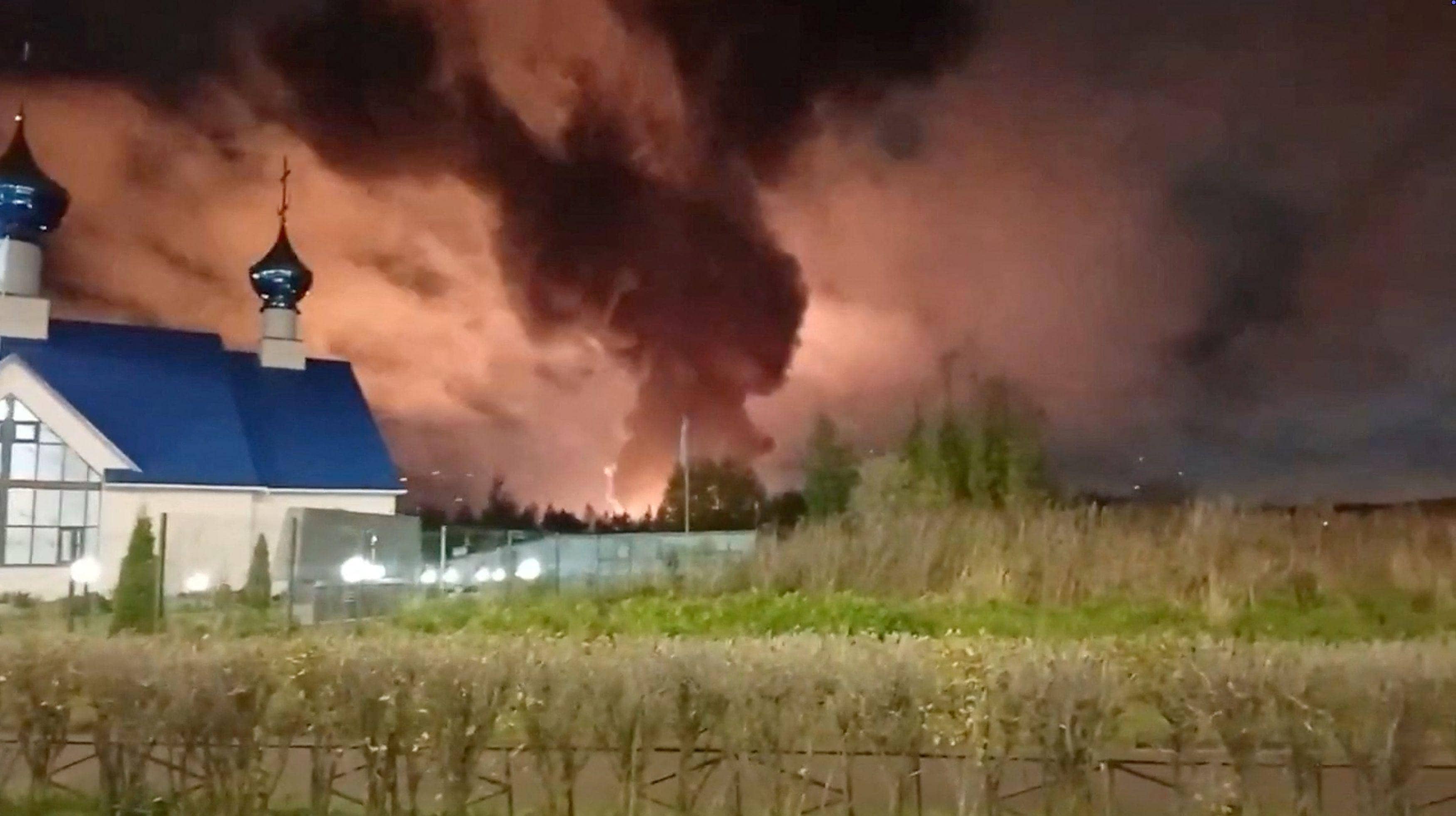 Ukraine launches over 1,000 drones at Russia, oil terminal catches fire