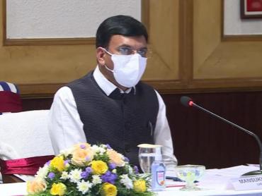 Kerala: Union Health Minister Mansukh Mandaviya attends a meeting in Thiruvananthapuram to review the COVID-19 situation in the state