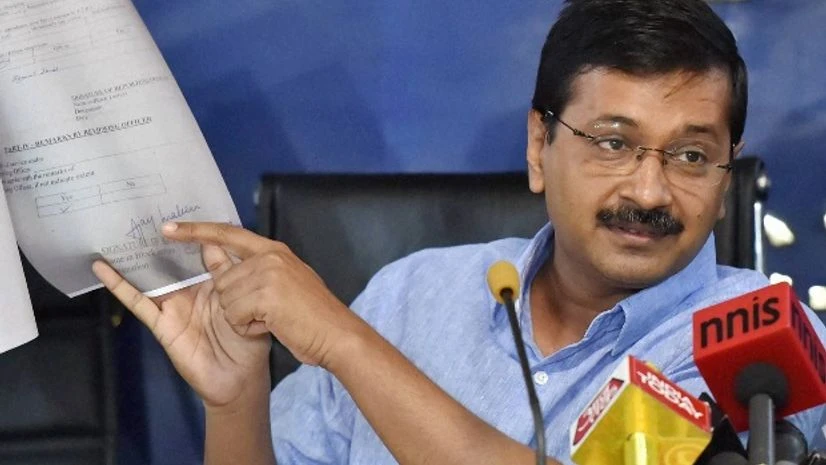Delhi Chief Minister Arvind Kejriwal addressing a press conference in New Delhi Delhi Chief Minister Arvind Kejriwal addressing a press conference in New Delhi